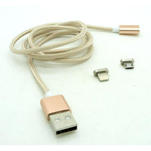 Magnetic Micro USB Charging Cable Gold Braided Nylon by Various at MaxVaping