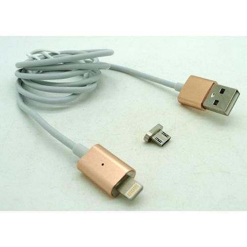 Magnetic Micro USB Charging Cable Gold End, Silver Cable by Various at MaxVaping