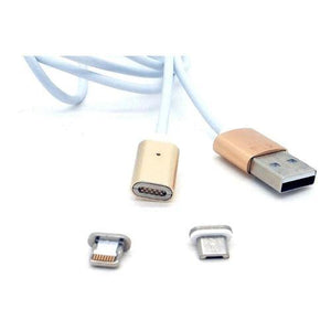 Magnetic Micro USB Charging Cable Gold End, Silver Cable - 5 pin by Various at MaxVaping
