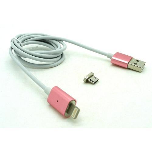 Magnetic Micro USB Charging Cable Rose End, Silver Cable by Various at MaxVaping