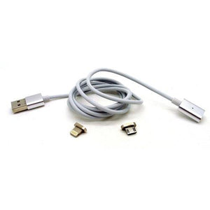 Magnetic Micro USB Charging Cable Silver End, Silver Cable by Various at MaxVaping